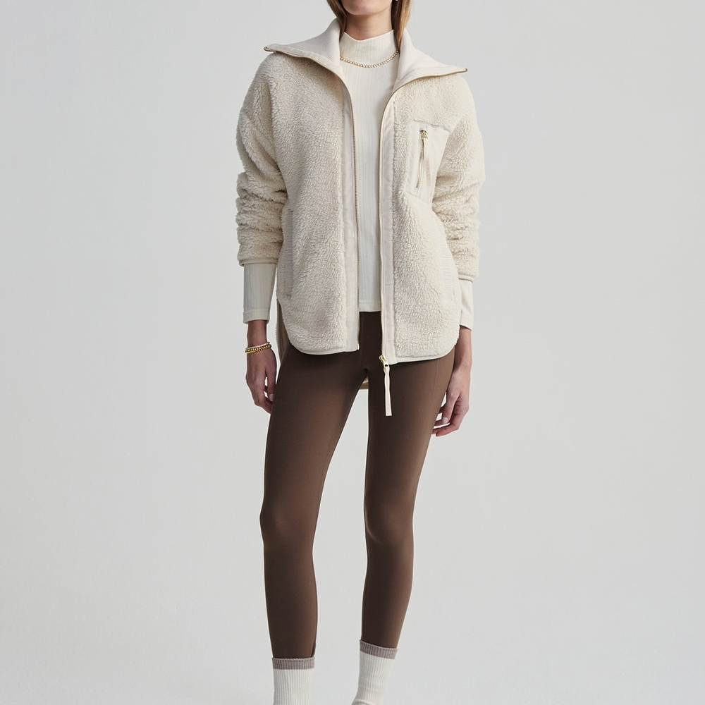 Women's Cream Sherpa Jacket - Picture 5 of 8